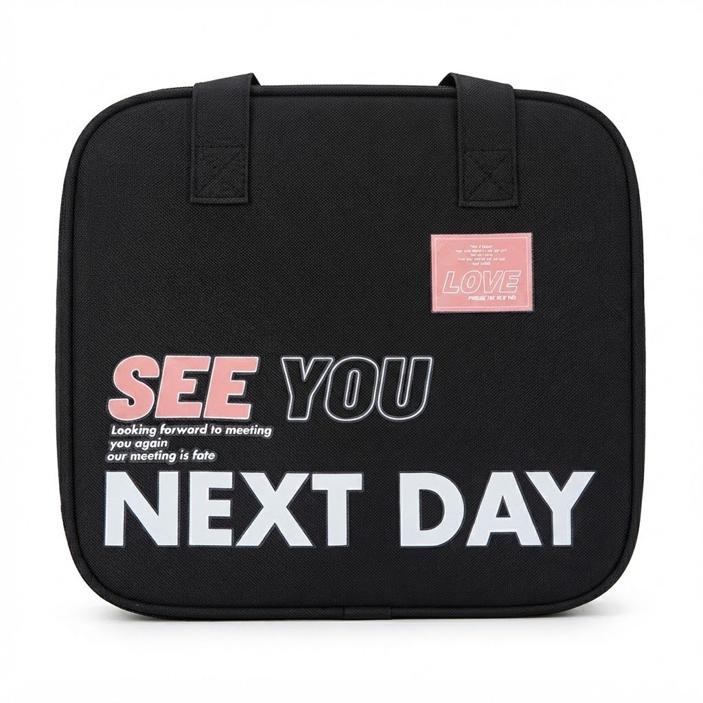 Classic Black with soft pink typography