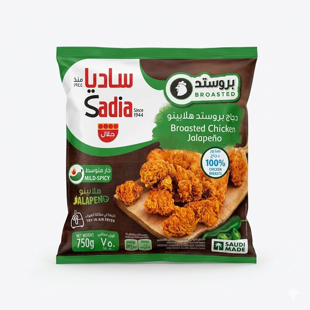 ساديا دجاج بروستد هالبينو (750 جم)