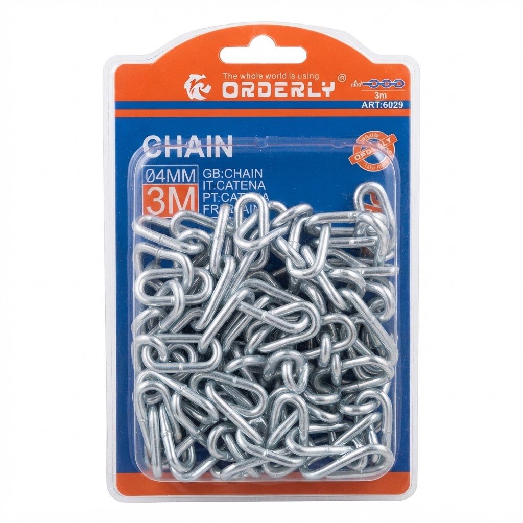 سلسلة معدنية ORDERLY بطول 3 أمتار (سلسلة احترافية مقاس 4 مم)