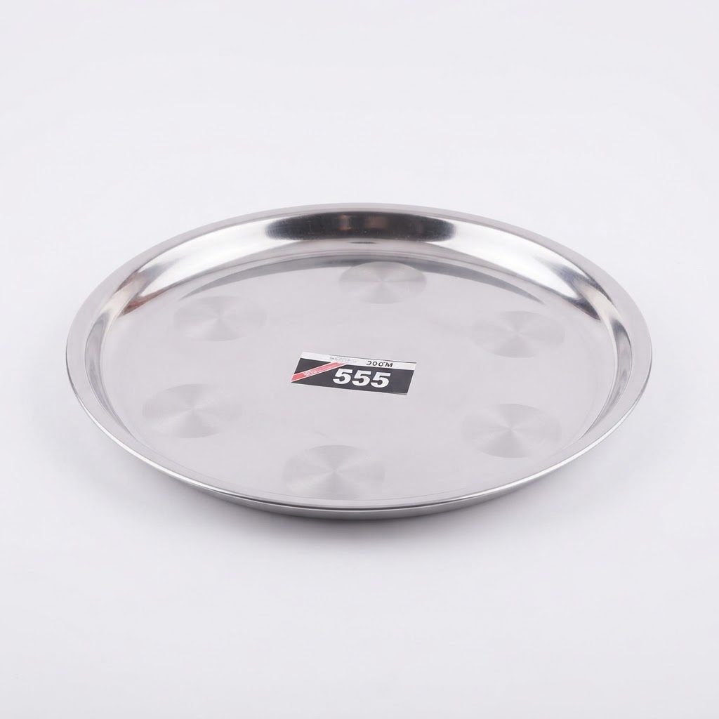 طبق تقديم / صينية دائرية من الفولاذ المقاوم للصدأ (30 سم)