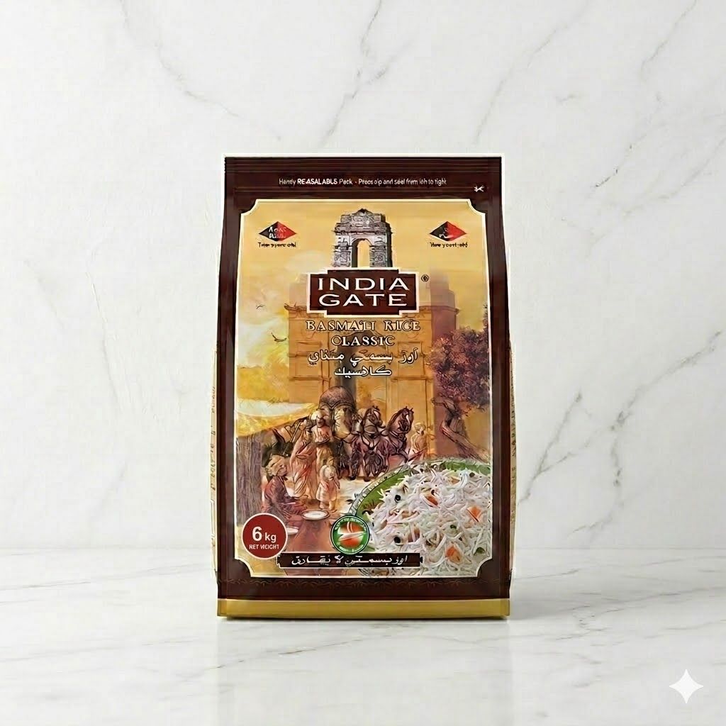 أرز إنديا جيت كلاسيك بسمتي - أرز عطري طويل الحبة معتق أصيل، 6 كجم