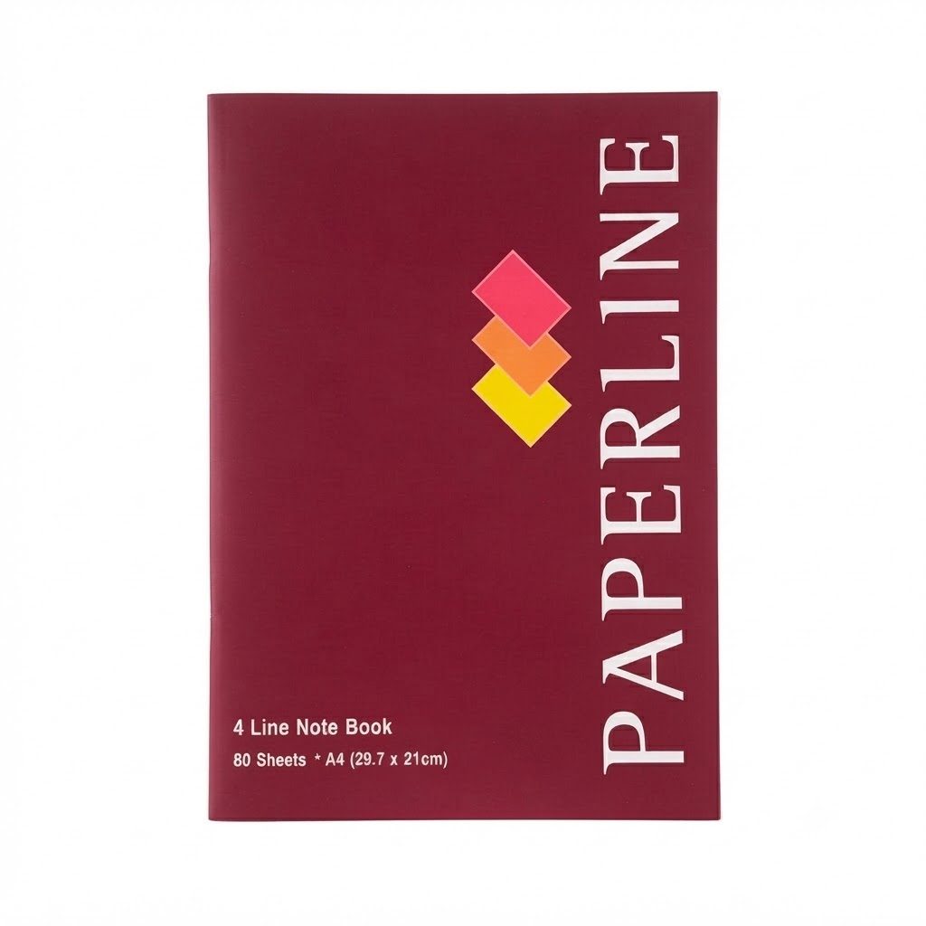 دفتر ملاحظات PAPERLINE مقاس A4، مسطر (4 أسطر) - 80 ورقة
