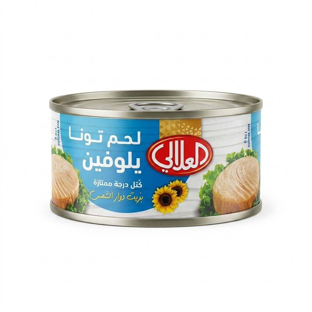 قطع تونة الزعنفة الصفراء من العلالي في زيت دوار الشمس (170 غرام)