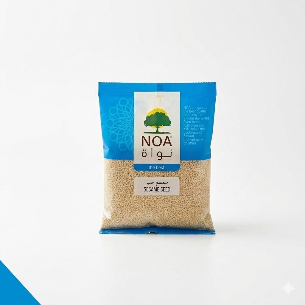 بذور السمسم الممتازة من NOA - بذور كاملة نيئة طبيعية 100% للخبز والتزيين والطهي وإضفاء نكهة مميزة على أطباق الشرق الأوسط وآسيا