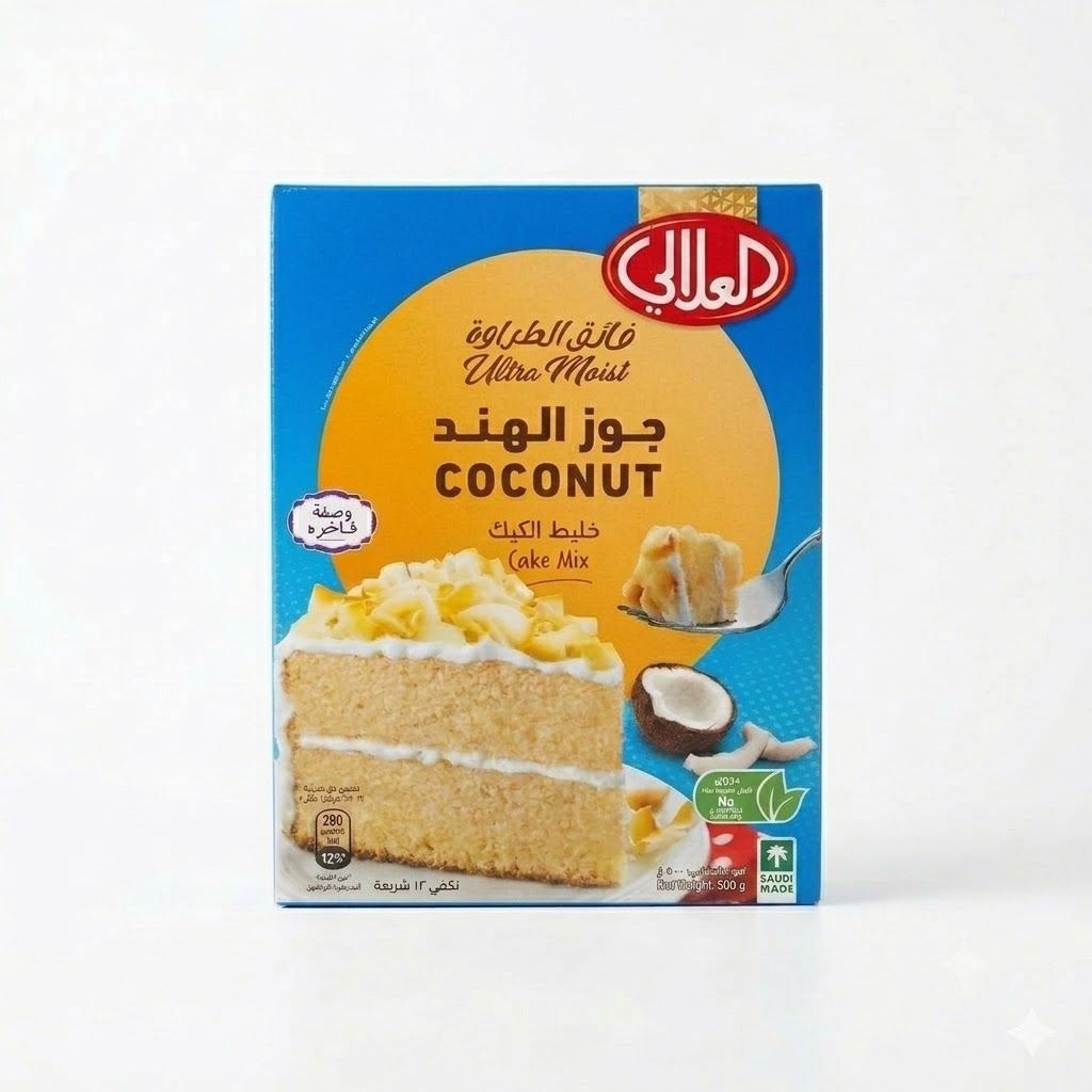 خليط كيك جوز الهند فائق الرطوبة من العلالي (500 غرام)