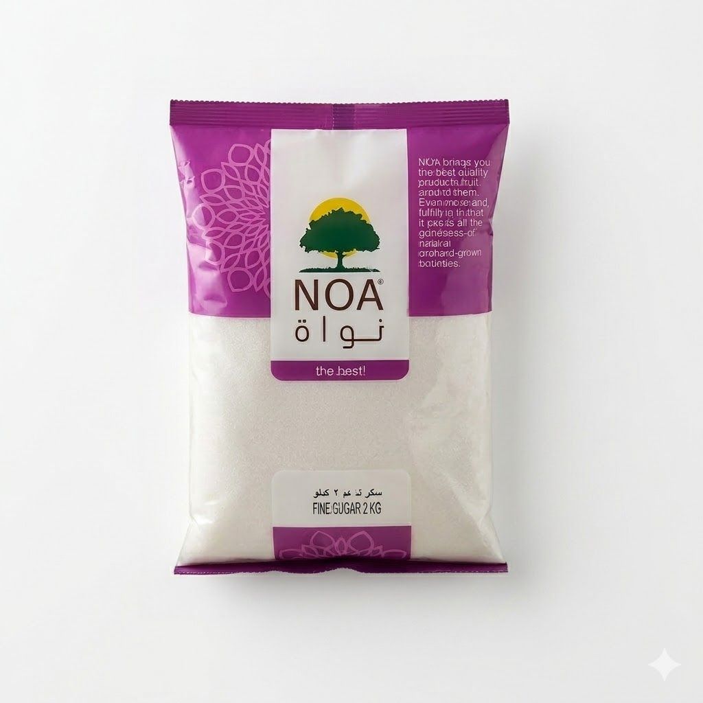 سكر ناعم من NOA | سكر أبيض حبيبي عالي الجودة (2 كجم)
