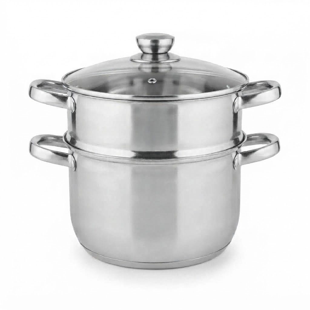 Stainless Steel Cooking Pot with Steamer Insert – Multi-Purpose Stockpot and Steamer Set