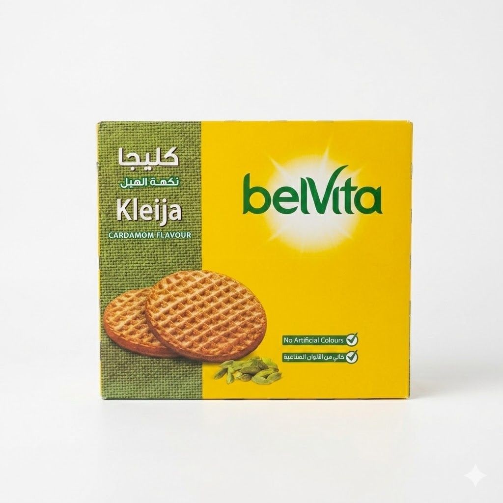بسكويت بيلفيتا كليجا بنكهة الهيل، 56 غرام × 8 عبوات