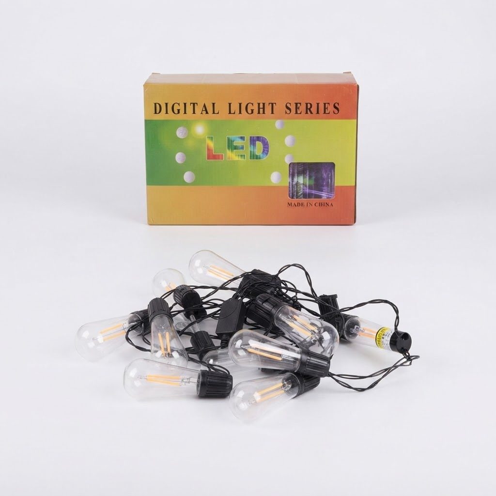 سلسلة مصابيح LED رقمية، 20 مصباحًا، طول 5 أمتار