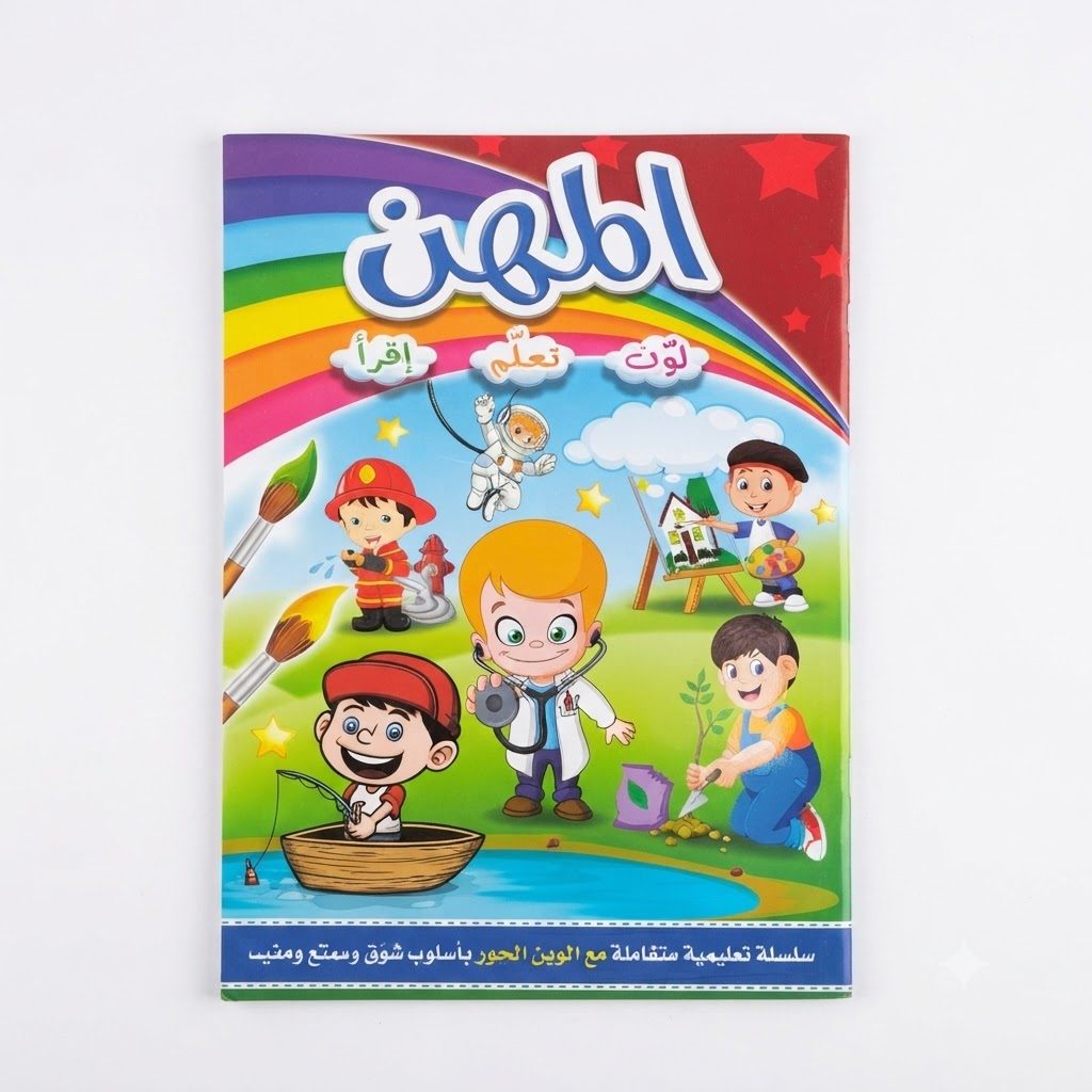 كتاب أنشطة تعليمية للتلوين والتعلم والقراءة للمهن