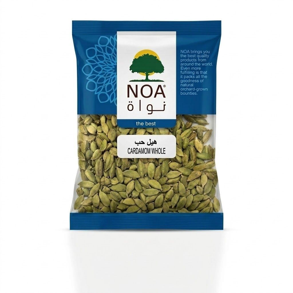 حبوب الهيل الكاملة الممتازة من NOA – بذور هيل أخضر أصلية طبيعية 100% للخبز، ونقع القهوة العربية، والشاي، وأطباق الأرز الفاخرة
