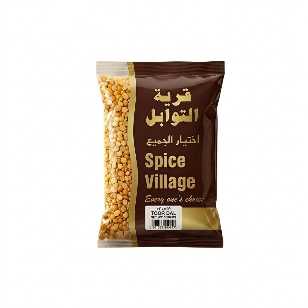 عدس تور دال (بازلاء حمام مقسومة) فاخر من سبايس فيليدج - مغذي ولذيذ، 500 غرام