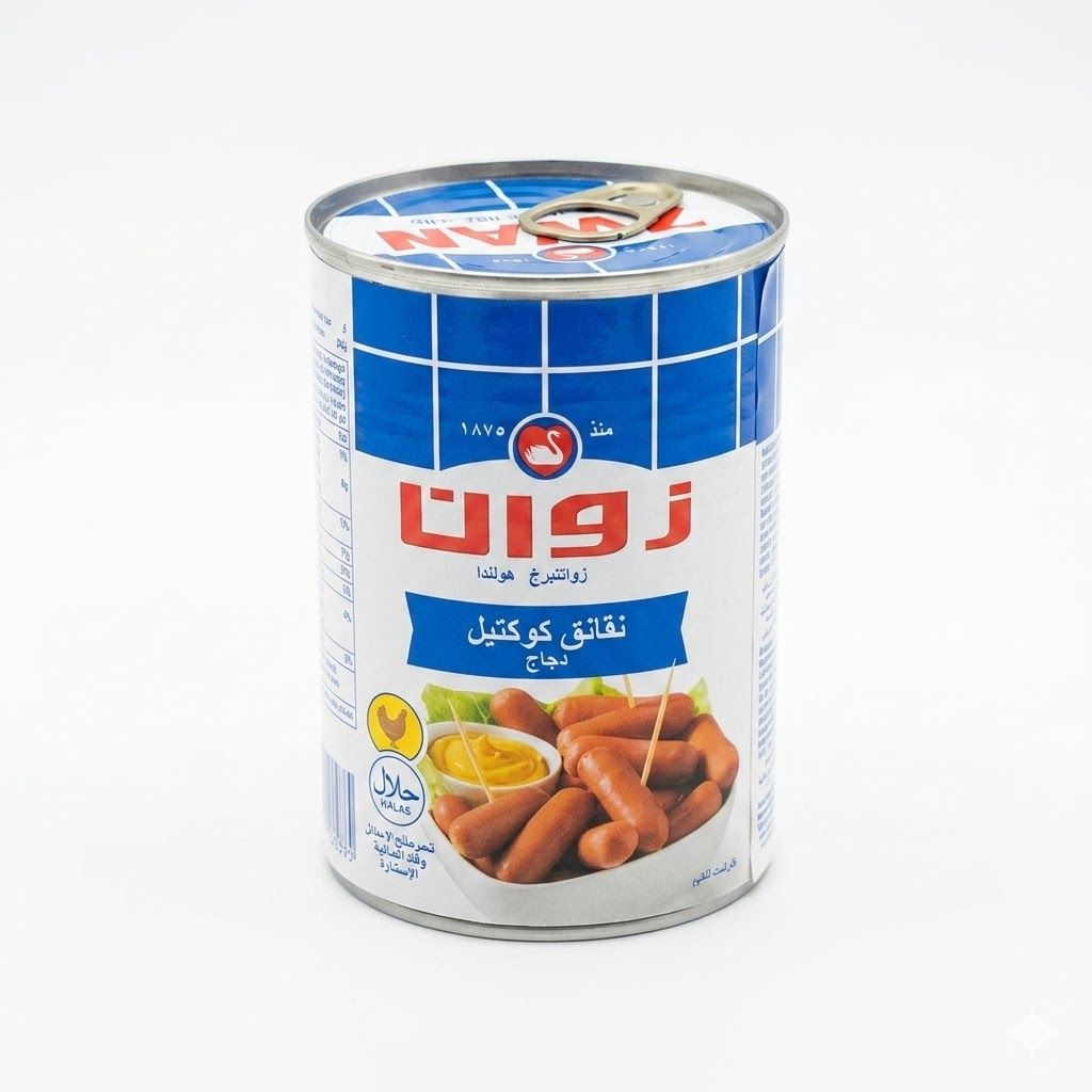 نقانق دجاج زوان الممتازة - 400 غرام نقانق معلبة حلال