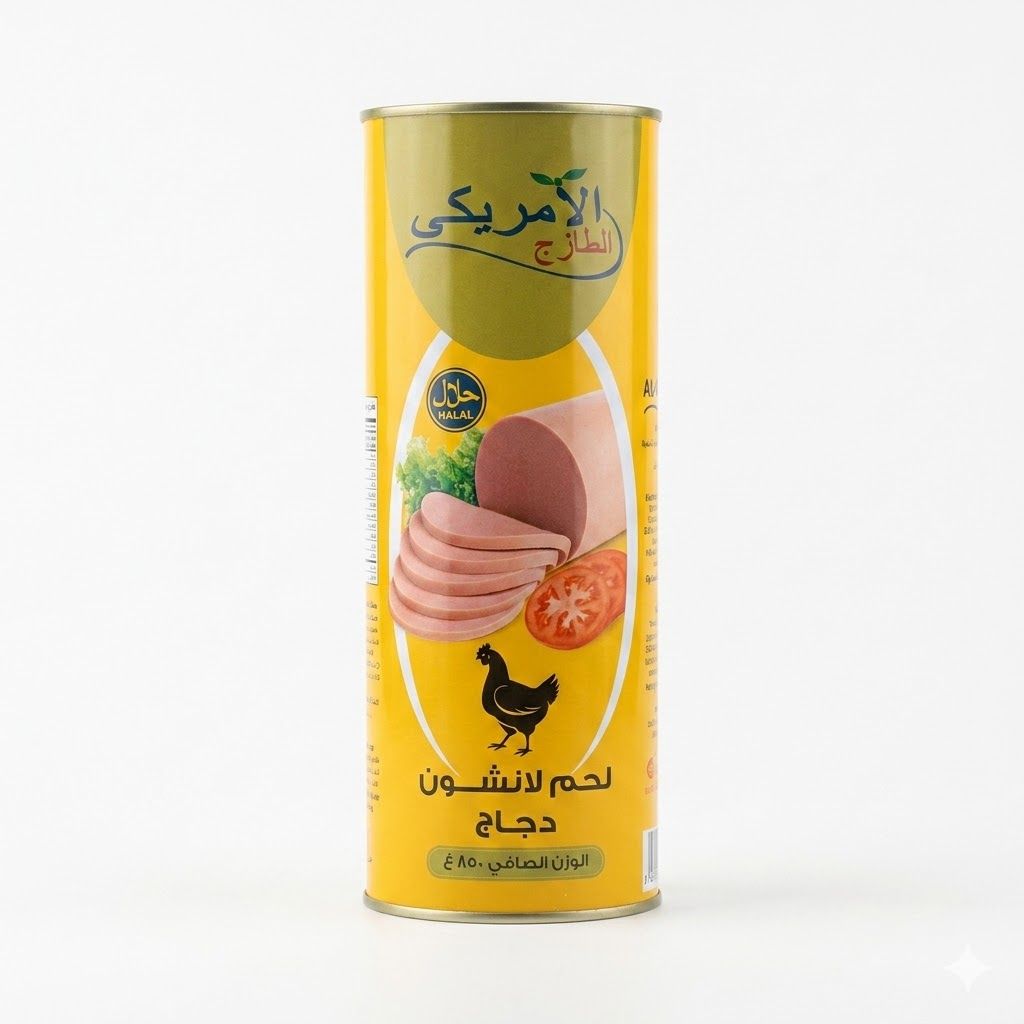 لحم دجاج أمريكي طازج - 850 غرام من اللحوم المعلبة الحلال الممتازة