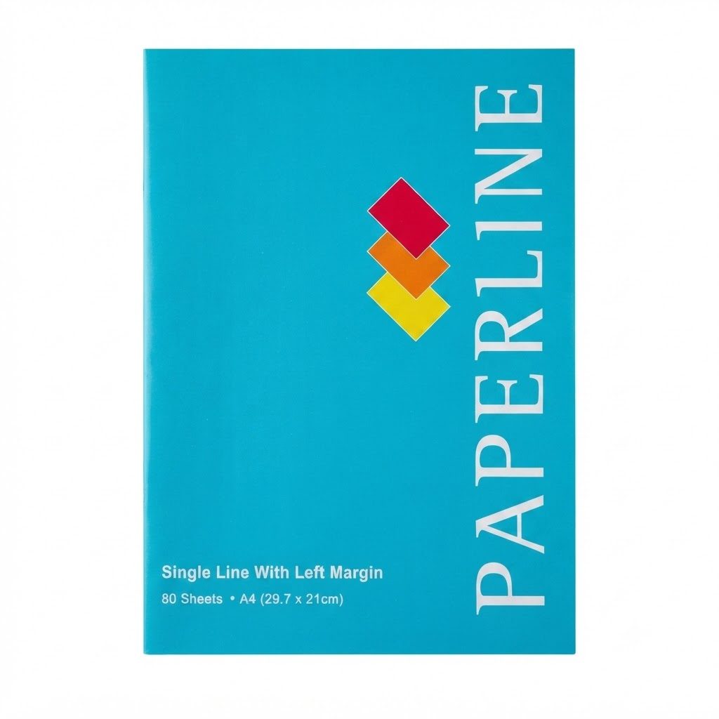 دفتر ملاحظات PAPERLINE بغلاف مرن مقاس A4 - 80 ورقة (مسطر بخطوط مفردة مع هامش أيسر)
