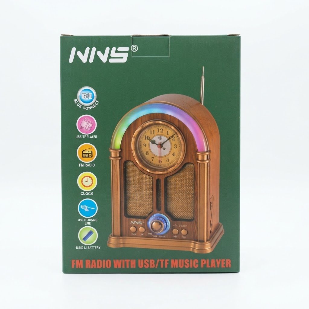 راديو NNS Classic FM مزود بمشغل موسيقى عبر USB/TF (NS-7219BT)
