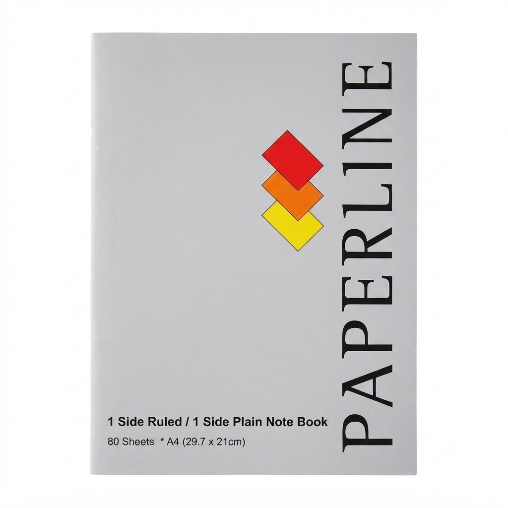 دفتر ملاحظات PAPERLINE بغلاف مرن مقاس A4 - 80 ورقة (وجه مسطر / وجه سادة)
