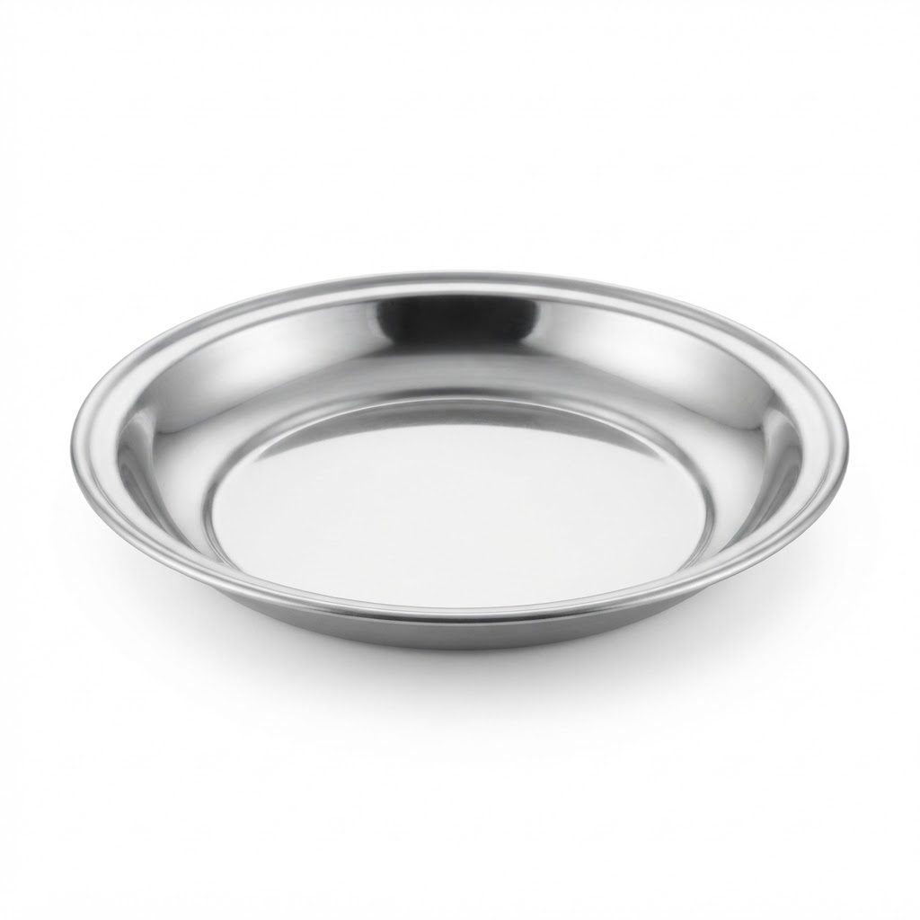 طبق من الفولاذ المقاوم للصدأ مقاس 17 سم
