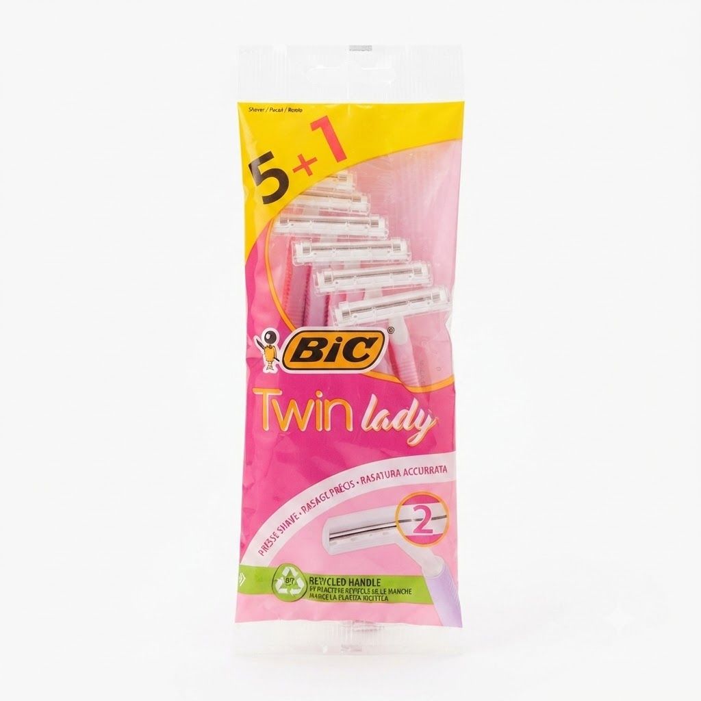 شفرات حلاقة BIC Twin Lady للاستخدام مرة واحدة - عبوة من 6 شفرات