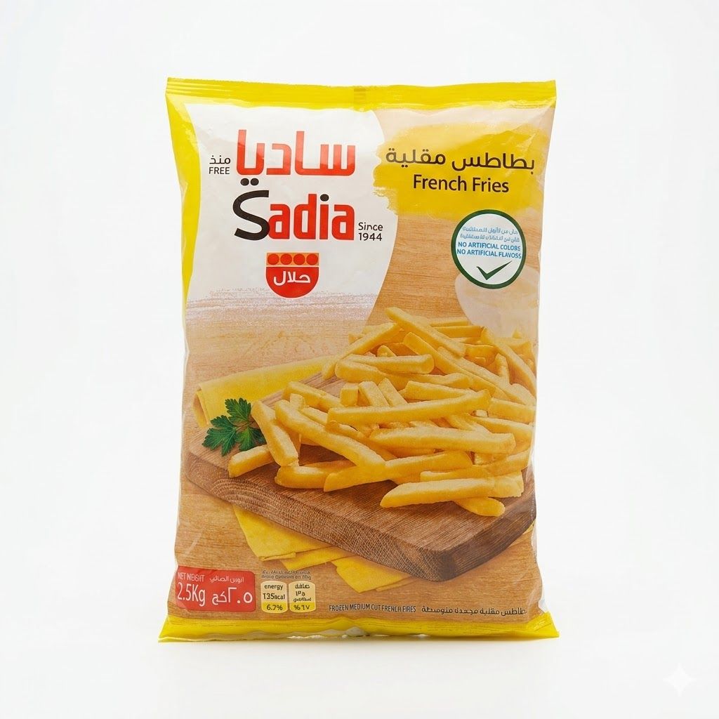 بطاطس مقلية متوسطة الحجم مجمدة | 2.5 كجم بطاطس سائبة بحجم عائلي