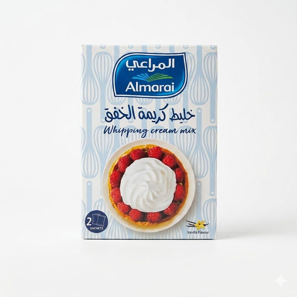 مزيج كريمة الخفق بالفانيليا من المراعي