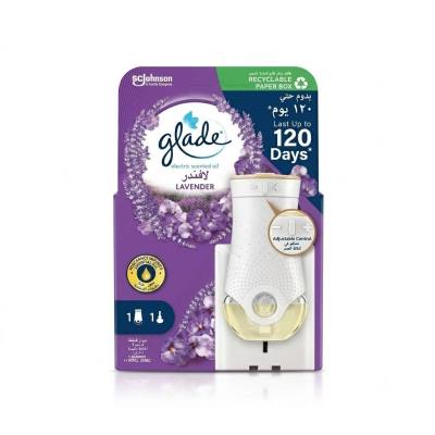 مجموعة Glade الكهربائية لبدء استخدام الزيوت العطرية، برائحة اللافندر، جهاز تسخين واحد + عبوة إعادة تعبئة واحدة (20 مل)