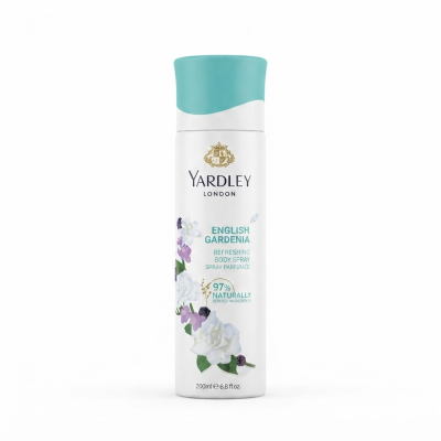 Yardley London English Gardenia Refreshing Body Spray – 200 ml (Vegan, Naturally Derived)