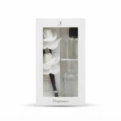 طقم موزع عطر بأعواد – موزع روائح منزلية في زجاجة زجاجية مزخرفة مع أعواد بتصاميم زهرية