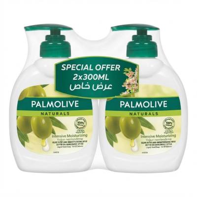 صابون سائل مرطب مكثف لليدين من بالموليف ناتشورالز، عبوتان × 300 مل