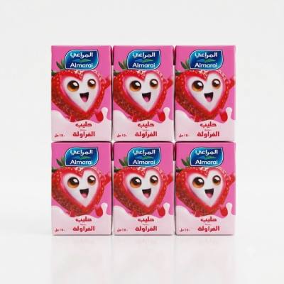 حليب المراعي بنكهة الفراولة، 6 × 150 مل