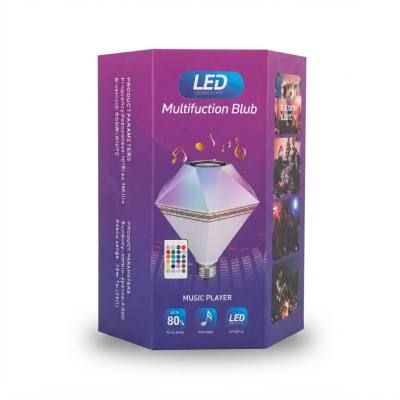 مصباح موسيقي متعدد الوظائف بتقنية بلوتوث LED مع جهاز تحكم عن بعد
