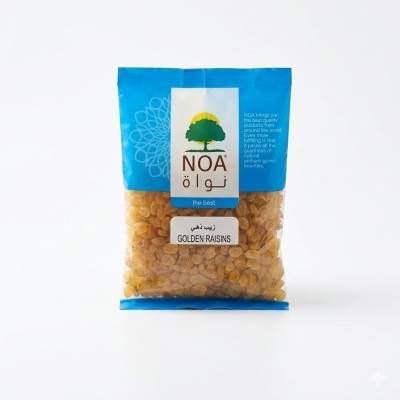 زبيب ذهبي فاخر من NOA - عنب مجفف طبيعي 100%، ناضج تحت أشعة الشمس، مثالي للخبز، والوجبات الخفيفة، والسلطات، وأطباق الأرز الشرق أوسطية.
