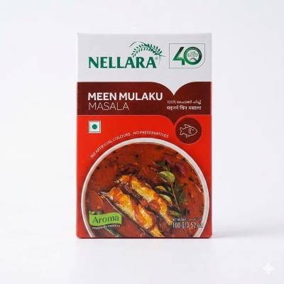 نيلارا مين مولاكو ماسالا – 100 غرام من مزيج توابل الكاري السمكي الأصلي الفاخر لتحضير أطباق المأكولات البحرية الحارة التقليدية في جنوب الهند