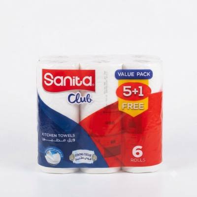 مناشف مطبخ سانيتا كلوب (6 لفات)