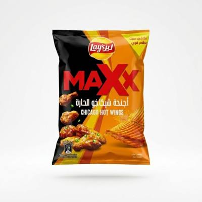 رقائق البطاطس Lay's MAXX بنكهة أجنحة الدجاج الحارة شيكاغو