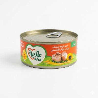 تونة أفيا خفيفة اللحم في زيت دوار الشمس - تونة معلبة عالية الجودة
