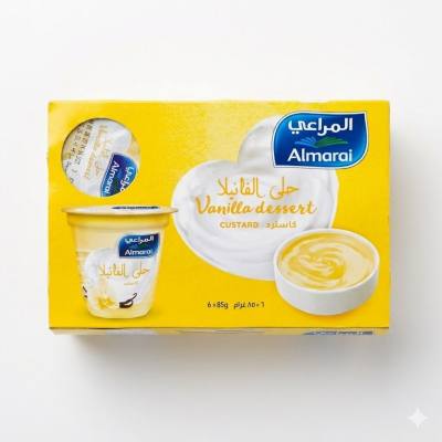 حلوى الكاسترد بالفانيليا من المراعي - 6 × 85 غرام